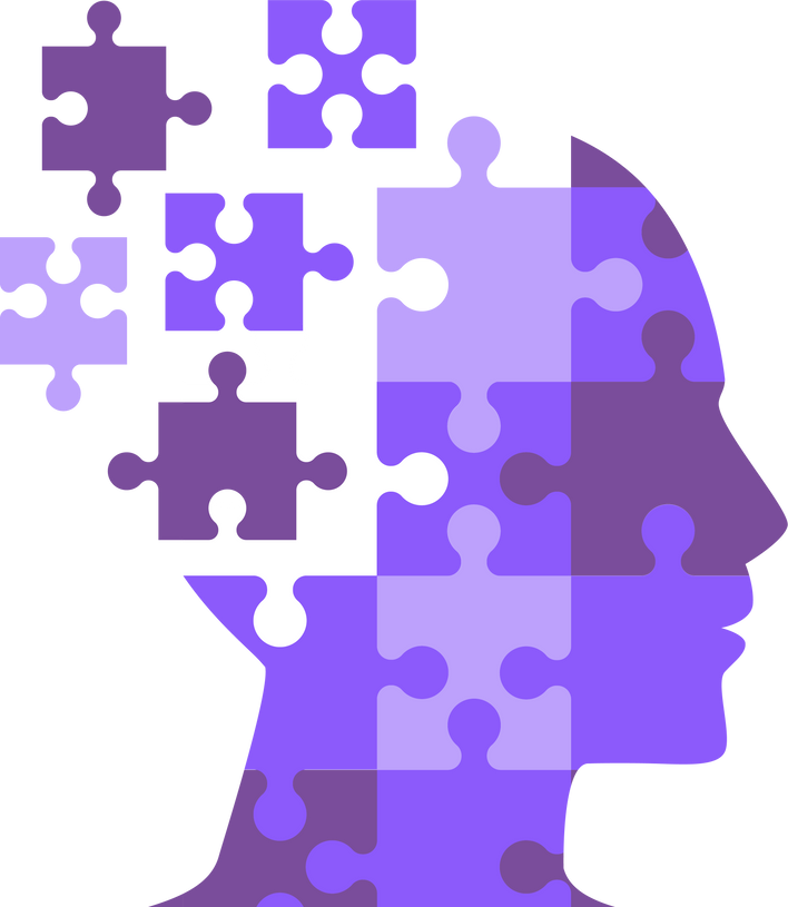 Puzzle human head from jigsaw has space. Dementia Awareness