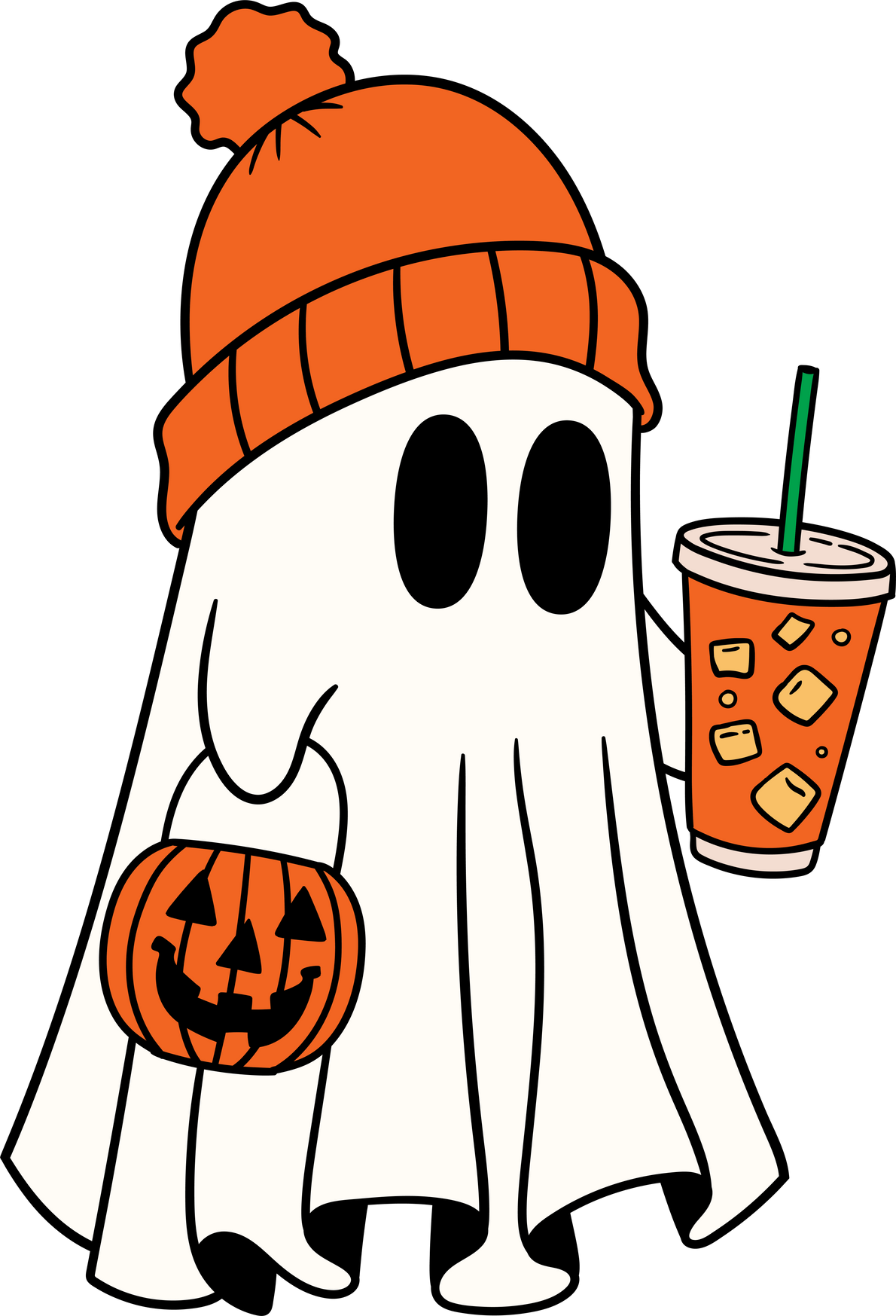 Halloween Cute Ghost Ice Coffee